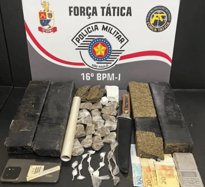 Força Tática apreende mais de 6 kg de maconha e prende homem por tráfico em Cardoso