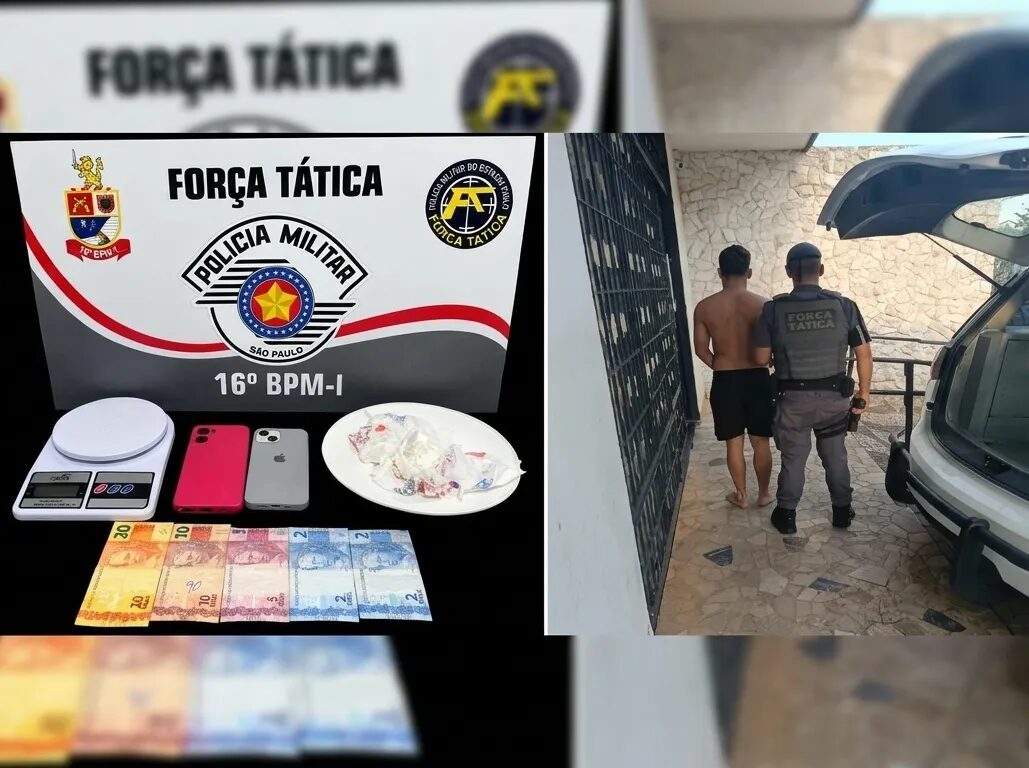 Força Tática prende procurado por tráfico após tentativa frustrada de dispensar cocaína no vaso sanitário