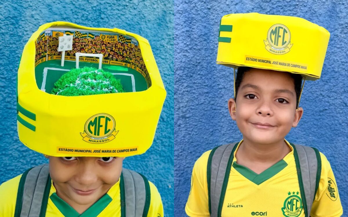 Menino viraliza com cabelo maluco inspirado no estádio do Mirassol Futebol Clube; vídeo