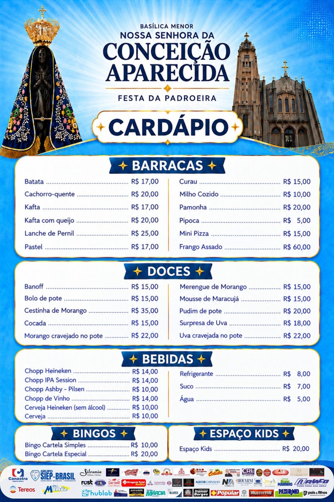 Quermesse da Basílica de N.S. Aparecida começa nesta sexta em Rio Preto