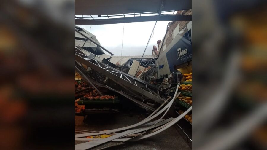 Servidor morre após parte de teto de supermercado desabar durante forte temporal em Araçatuba